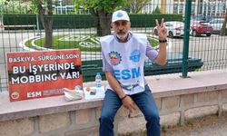 DSİ Eskişehir 3. Bölge Müdürlüğü önünde tek kişilik eylem
