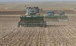 Beylikova Belediyesi hububat ekimine başladı; Sahada yoğun çalışma var