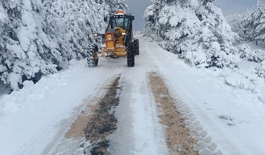 Eskişehir’de karla mücadele sürüyor: Ekipler 4 ilçede 7/24 görevde